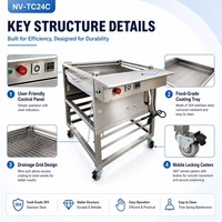 Machine de glaçage automatique commerciale pour beignets, équipement électrique de glaçage au sirop de chocolat, pour la surface des pâtisseries, pains et gâteaux, en acier inoxydable 304