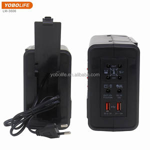YOBOLIFE LM-3606ソーラーエネルギーシステム12V <span class=keywords><strong>5Ah</strong></span>鉛酸バッテリー家庭用照明電話充電DCファンTV-屋外 - Product Image 6