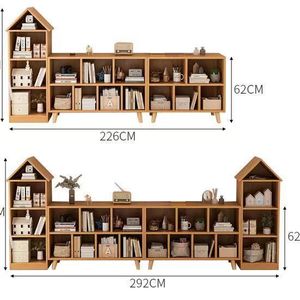 <b>Childrens</b> <b>Bookcase</b> Floor Standing Storage Shelf 10 Shelves Multifunctional Cabinet For Kids Room Toy Storage Scandinavian Style - Product Image 5