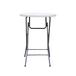 Core-01 Event-Grade Oval Plastic Foldable <b>Bar</b> <b>Table</b> in White for Home <b>Bar</b> Living Room Hotel Park & Outdoor Festivities - Product Image 2