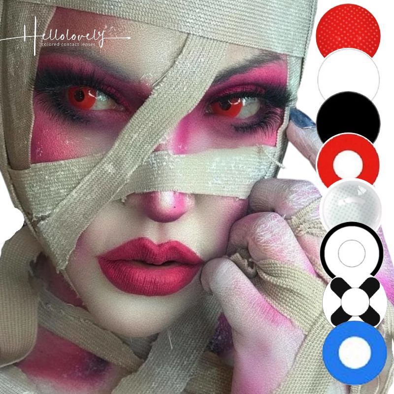 Контактные линзы Hellolovely круг глаз Красота Хэллоуин контактные линзы безумный цвет