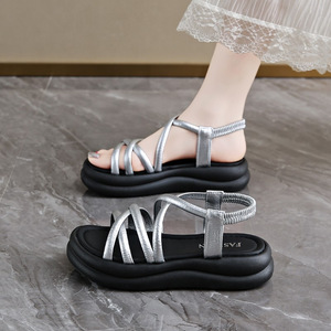 Sandalias de Cuero Genuino Multifuncionales de Estilo Americano para Mujer, Cómodas y Duraderas, Estilo Playa de Verano - Product Image 4