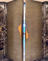 Porte d'entrée principale en aluminium moulé résistant aux intempéries, traitement de surface imitation bois, anti-rouille, porte extérieure