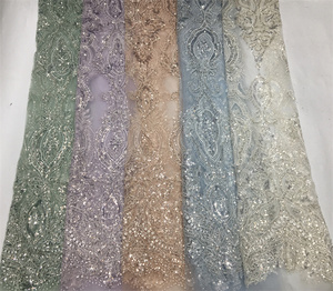 Cuentas blancas con cuentas Lentejuelas Teñido Colores teñidos Secuencia DE BODA Telas de encaje 3D - Product Image 5