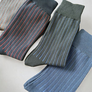 Calcetines de Vestir Personalizados para Hombre, Ecológicos, de Primavera, de Alta Calidad, con Patrón Geométrico, de Algodón Mercerizado - Product Image 3