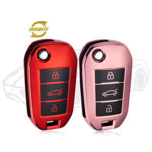Innofit PUB1 Housse de protection pour clé de voiture Premium TPU pour <span class=keywords><strong>Peugeot</strong></span> 308 <span class=keywords><strong>2008</strong></span> 3008 408 3014008 Accessoires auto - Product Image 1