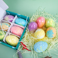 Lot de 6 jouets surprise 80g pour enfants dinosaures pour le bain à l'intérieur de bombes de bain en forme d'oeuf coffret cadeau