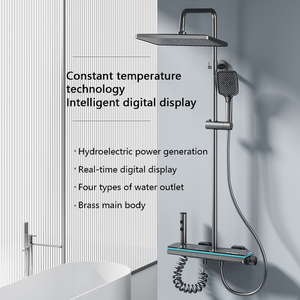 Sistema <span class=keywords><strong>Doccia</strong></span> Termostatico Premium con Display Digitale Intelligente, 4 Modalità di Getto (Pioggia/<span class=keywords><strong>Doccia</strong></span> <span class=keywords><strong>a</strong></span> Mano), Valvola in Ceramica, Montaggio <span class=keywords><strong>a</strong></span> Parete - Product Image 5