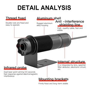 BYD-F180A không-liên hệ với nhôm-50-1800 phạm vi nhiệt độ 4-20mA trực tuyến hồng ngoại cảm biến nhiệt độ - Product Image 6