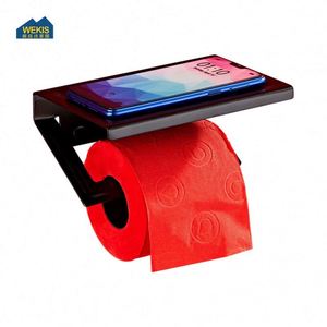 Modern Silver Mobile Self Adhesive Tissue Toilet Paper Towel Roll Holder Rack with Storage <b>Shelf</b> <b>for</b> Bathroom and <b>Kitchen</b> - Product Image 2