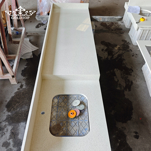 Goldtop <b>Stone</b> Polished Customized Size 2005 <b>Artificial</b> Quartz <b>Stone</b> Snow White Countertop Vanity Tops for Project Villa Hotel - Product Image 5