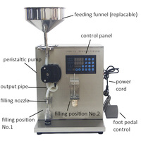 Machine de remplissage semi-automatique électrique de haute précision 1 ml, conception à 4 têtes à rouleaux, pour lait, boissons, huile, jus, produits chimiques, pompe facile à utiliser