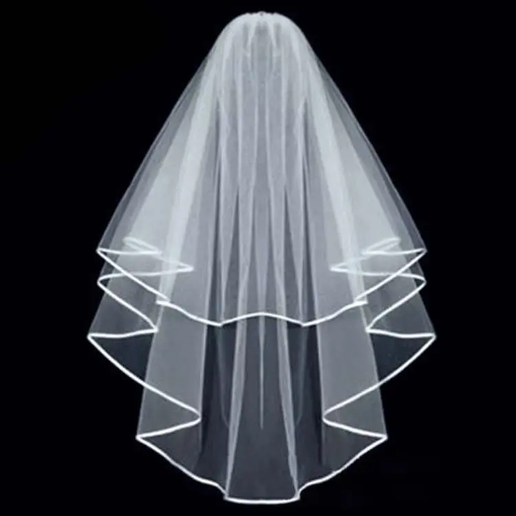 Simple Short Tulle Wedding Veils Two Layel Comb White Ivory Bride Marriage Wedding Accessories Bridal Veil