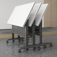 Bureau d'ordinateur pliable convertible Mekia moderne avec matériaux en bois et en métal pour la maison, le bureau et l'usage commercial