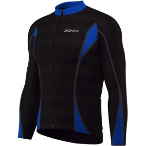 Deekra Cycling Bib <b>Tight</b> And Jersey Set Thermal <b>Winter</b> Long Sleeve Men's Black Blue XX-Large - Product Image 3