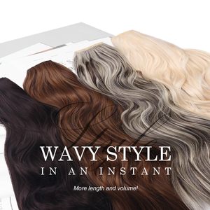 Extensions de <span class=keywords><strong>cheveux</strong></span> Remy <span class=keywords><strong>à</strong></span> clipser, sans nœuds, longues, ondulées et bouclées, pour femmes, 20 pouces, 4 pièces, <span class=keywords><strong>gris</strong></span> argenté - Product Image 2