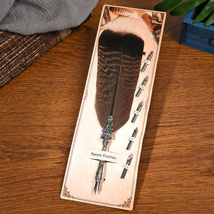 Nouveauté : Ensemble de stylos <span class=keywords><strong>plume</strong></span> en métal avec <span class=keywords><strong>plume</strong></span> de paon vintage, <span class=keywords><strong>calligraphie</strong></span> <span class=keywords><strong>anglaise</strong></span> rétro - Product Image 5