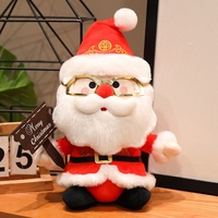 Peluche Mignonne Père Noël avec Lunettes, Poupée en Peluche Douce, Décoration de Noël pour la Maison, Cadeau de Fêtes pour Enfants