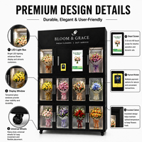 Máquina Expendedora de Ramos Florales de Lujo para el Vestíbulo del Hotel, Quiosco de Flores Refrigerado Inteligente de Autoservicio Comercial con Pantalla Táctil 24/7