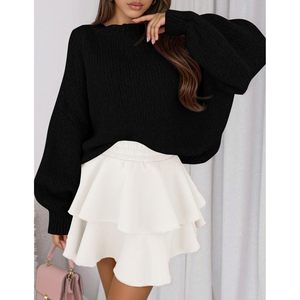 Pulls oversize pour femmes, mode automne-hiver 2025, tricot épais, manches longues, col rond, motif aztèque - Product Image 1