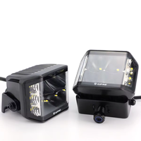 GPNE Lumière de travail LED 4 pouces cube 40W 4000 lumens 6000-6500K 12V Feux de brouillard latéraux clignotants pour SUV ATV Voiture Camion