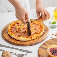 Plateau à pizza rond en bois Pitaya, plateau de petit-déjeuner avec poignée, idéal pour les restaurants, cuisines et fêtes – Vente chaude