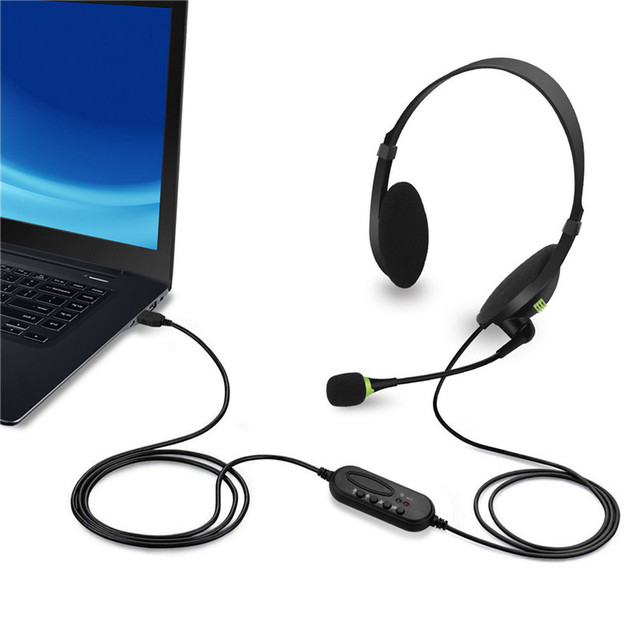 New Usb Headset With Rotatable Microphone for Pc 3.5mm Business Headphones for Call Center