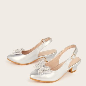 Nuove Scarpe 2025 per Ragazze 7-12 Anni Sandali con Tacco Alto a Punta con Fiocco - Product Image 3