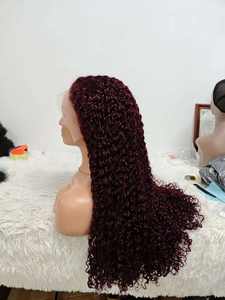 Perruques bouclées Pixie Letsfly 300% 13x4 Lace Frontal pré-épilées, cheveux vierges brésiliens de qualité moyenne # 99J 4/27 #   Coloré de 14 pouces à 30 pouces - Product Image 5