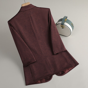 Women's Blazer Black Solid Color Three Quarter Sleeve No Wrinkle Treatment Casual Suit Jacket - Product Image 3