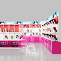 Meuble de présentation pour perruques de salon de beauté, vitrine murale pour extensions capillaires, idéal pour l'aménagement de magasins de perruques