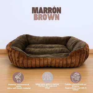 Cama Acogedora de Felpa para Perros, Colchón Acolchado Suave y Cálido Estilo Cuna para Mascotas Pequeñas y Medianas - Product Image 6