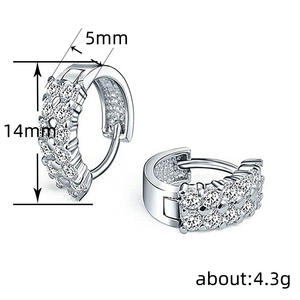 Orecchini a Cerchio E2914 in Oro Bianco con Cristalli e Strass, Gioielli di Lusso per Donna - Product Image 6