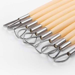 Keep Smiling Produits Artisanaux – Lot de 10 Outils de Poterie en Céramique de 8 Pouces avec Manche en Plastique pour le Modelage et la Finissage de l'Argile - Product Image 5