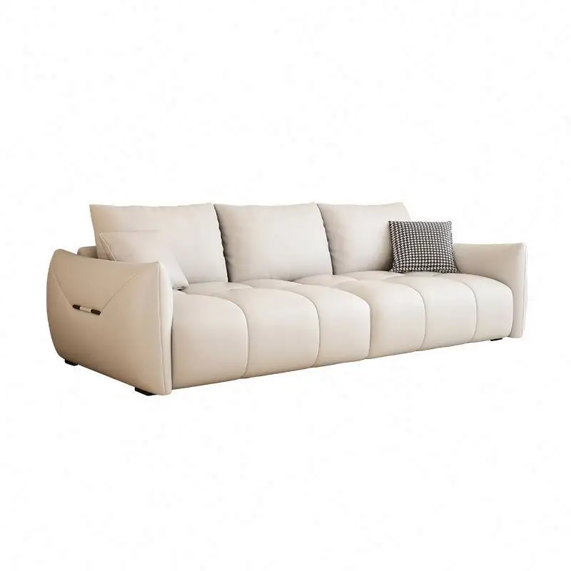 Simple Modern Italian Light Luxury Minimalist No-Wash Technology Cloth Sofa Nordic Small Flat Three Four Straight Sofa