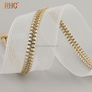 <span class=keywords><strong>Fermeture</strong></span> à glissière dorée transparente 5 # dents en or clair argenté noir blanc bande de maille transparente extrémité ouverte séparant <span class=keywords><strong>fermeture</strong></span> à glissière métal - Product Image 6