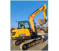 Excavatrice sur chenilles Shantui SE60 6 tonnes, moteur diesel Yanmar 130 kW, système hydraulique haute efficacité, capacité de la benne de 0,65 m³, confort