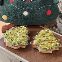 Boîte d'emballage alimentaire transparente jetable pour dessert de Noël, fabriquée en Chine