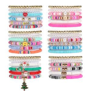 Pulseras de Cuentas con Diseño de Dibujos Animados, Imitación de Perlas, Joyería Unisex, Regalo, Moda 2024, Juego de Brazaletes Elásticos - Product Image 1