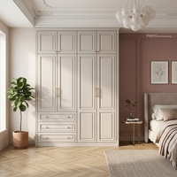 Armoire de rangement pour vêtements autoportante, classique blanche, 2 tiroirs, style Mid-Century, en placage de bois, détachable, éco-responsable, avec miroir pour