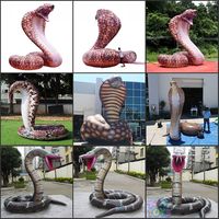 2026 Modèle de serpent cobra gonflable géant réaliste et personnalisé pour l'extérieur, 3m, garantie 2 ans, pour défilé