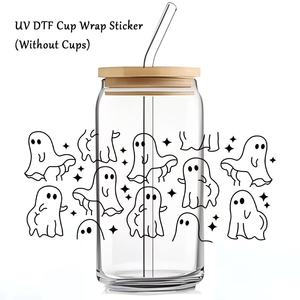 Scare Element Happy Halloween Letter Stickers Diy Mugs Calcomanías de vinilo térmico Glass Cup Wrap 16oz UV DTF Transfers Ghost <span class=keywords><strong>Sticker</strong></span> - Product Image 4
