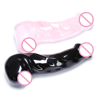 Dildos de Obsidiana Negra Natural al por Mayor, Cristales Curativos con Forma de Genitales para Mujeres
