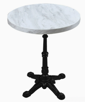Table ronde carrée en marbre pour l'extérieur, table de café, table de restaurant, table de salle à manger, table basse d'extérieur en aluminium de haute qualité pour restaurants