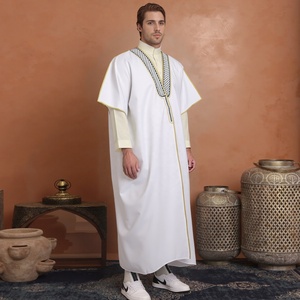 Musulmán Soudi Eid Premium bordado Thobe Thawb profesor Abaya Kaftan <span class=keywords><strong>para</strong></span> hombres M0111 - Product Image 4