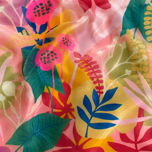 Tropical Prism Eco-Friendly Organic Jungle Aura Luxury Botanical Blitz Premium Chroma Tropics Digital Printed Lightweight <b>Fabric</b> - Product Image 1
