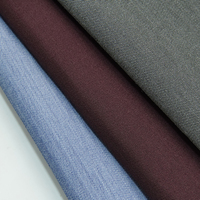 Tissu Sergé Mini TR Doux Extensible 2/2 en 75% Polyester, 20% Rayonne, 5% Lin et Spandex, Idéal pour Blazers, Pantalons à Jambes Larges et Robes - Vente Chaude