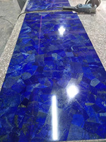 Panneau mural en marbre bleu translucide en pierre précieuse bleue de luxe, carrelage en marbre lapis-lazuli, dalle de marbre lapis-lazuli pour la décoration intérieure