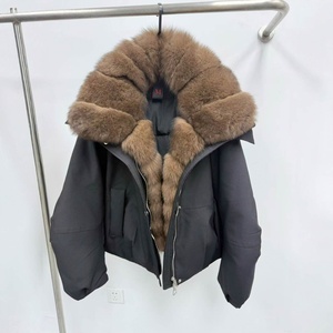 Nuovo Parka Invernale 2026 con Grande Collo in Pelliccia di Volpe, Giacca Corta in Piuma <span class=keywords><strong>d</strong></span>'<span class=keywords><strong>Oca</strong></span> Bianca per Donna, Ampia e Calda - Product Image 4