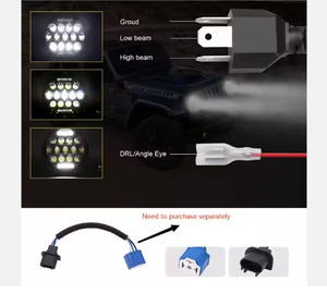 Lámparas de repuesto para faros delanteros de haz Alto y Bajo Led de 7 pulgadas para <span class=keywords><strong>Jeep</strong></span> Wrangler JK TJ LJ CJ GMC <span class=keywords><strong>Hummer</strong></span> <span class=keywords><strong>H4</strong></span> faro redondo con DRL - Product Image 4